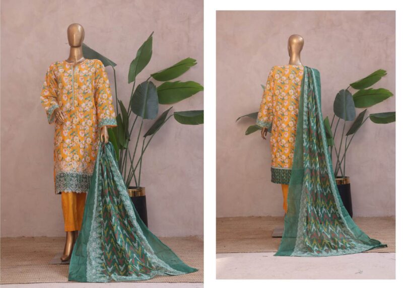 BIN SAEED RONAQ-E-EID EXCLUSIVE EMBROIDERED 3 PC LAWN - Image 2