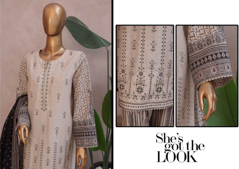 BIN SAEED RONAQ-E-EID EXCLUSIVE EMBROIDERED 3 PC LAWN - Image 3