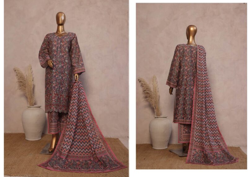 BIN SAEED RONAQ-E-EID EXCLUSIVE EMBROIDERED 3 PC LAWN - Image 3