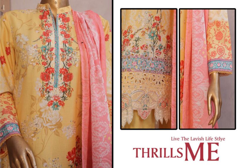 BIN SAEED RONAQ-E-EID EXCLUSIVE EMBROIDERED 3 PC LAWN - Image 2