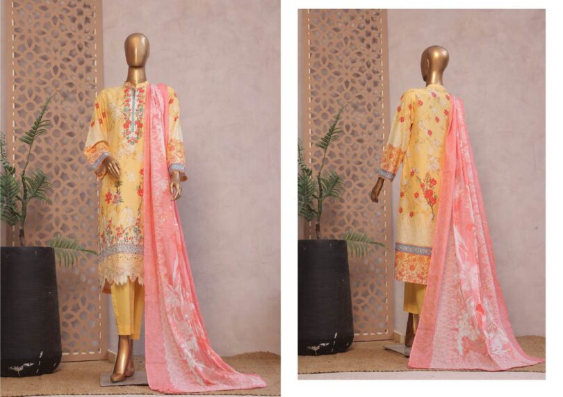 BIN SAEED RONAQ-E-EID EXCLUSIVE EMBROIDERED 3 PC LAWN - Image 3