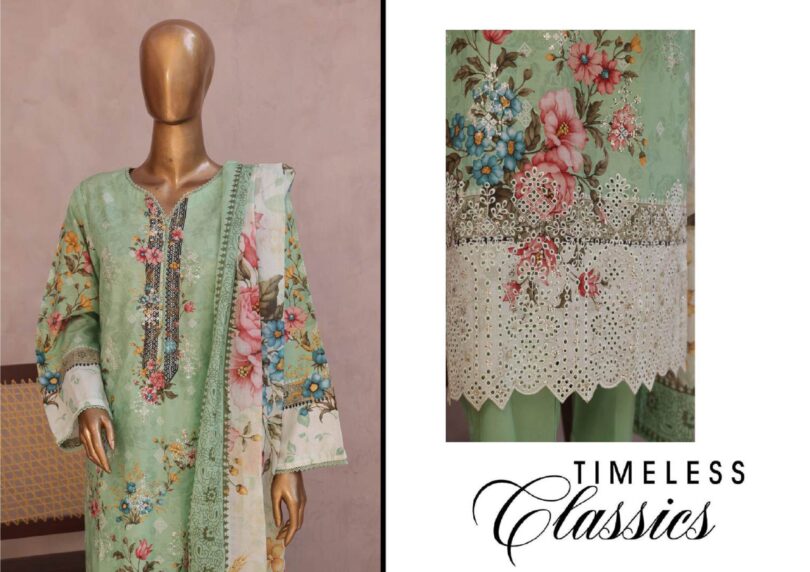 BIN SAEED RONAQ-E-EID EXCLUSIVE EMBROIDERED 3 PC LAWN - Image 3