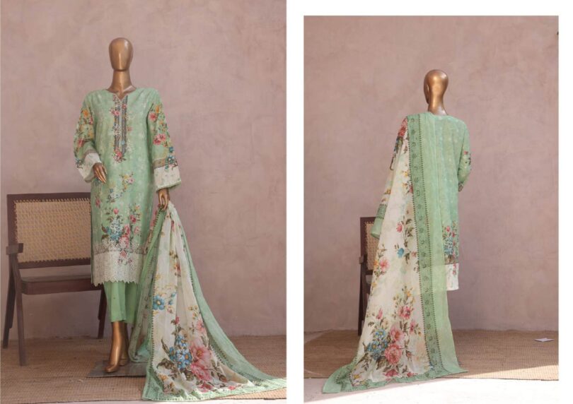 BIN SAEED RONAQ-E-EID EXCLUSIVE EMBROIDERED 3 PC LAWN - Image 2